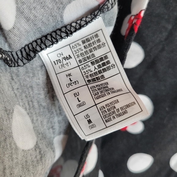 Disney Parks Minnie Mouse Red Bow Open Back 3/4 Sleeve Top Size Medium - Picture 4 of 5